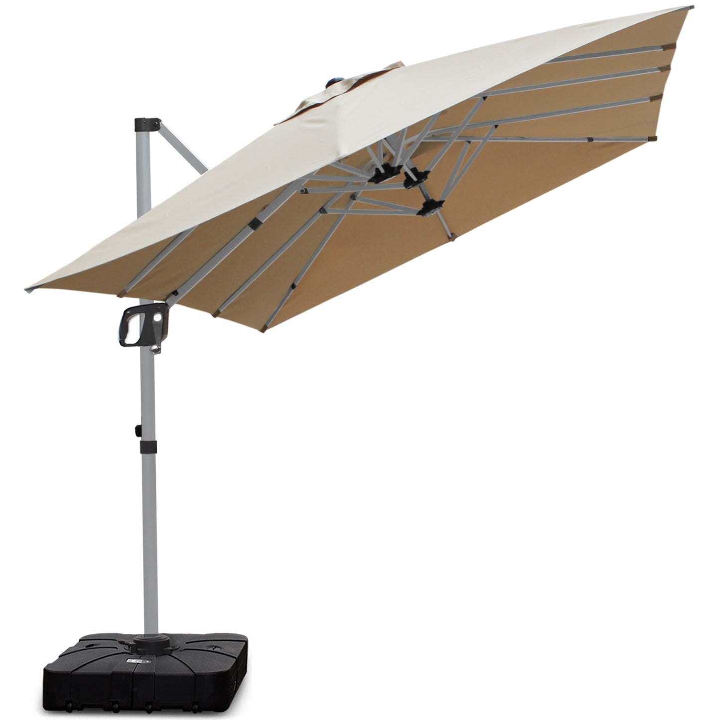 RANSENERS Doppel Ampelschirm mit Schirmständer Rechtecke 400x240cm - Sonnenschirm mit 360° Drehbar - UV50+ Stoff
