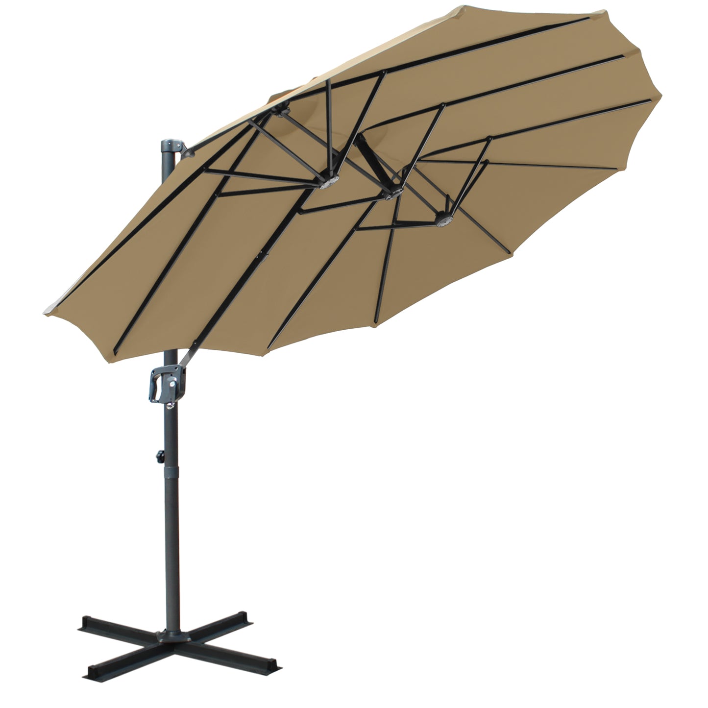 RANSENERS Ampelschirm Doppelsonnenschirm Oval 400x240cm - Sonnenschirm mit 360° Drehbar - UV50+ Stoff Schützen Sie sich vor Sonnenstrahlen im Garten