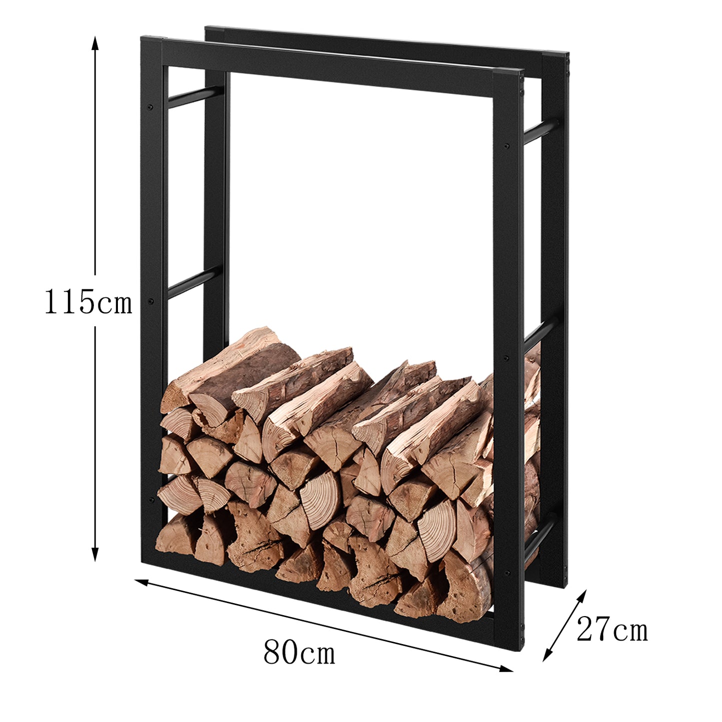 RANSENERS Kaminholzregal 80x27x115cm - Hochwertiges Brennholzregal Stapelhilfe Innen und Aussen
