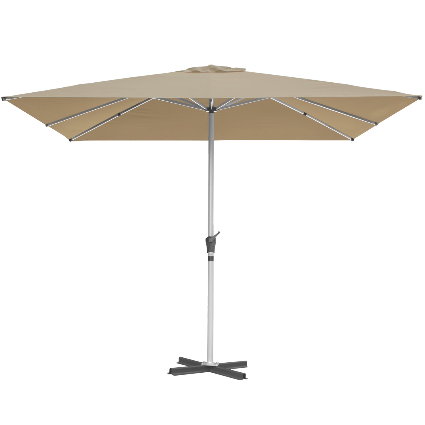 RANSENERS Premium Großer Sonnenschirm 300x300cm mit Kreuzständer - Gartenschirm mit Hochwertiger Rahmen und 8 Rippen - mit UV50+ Schutz (Beige)