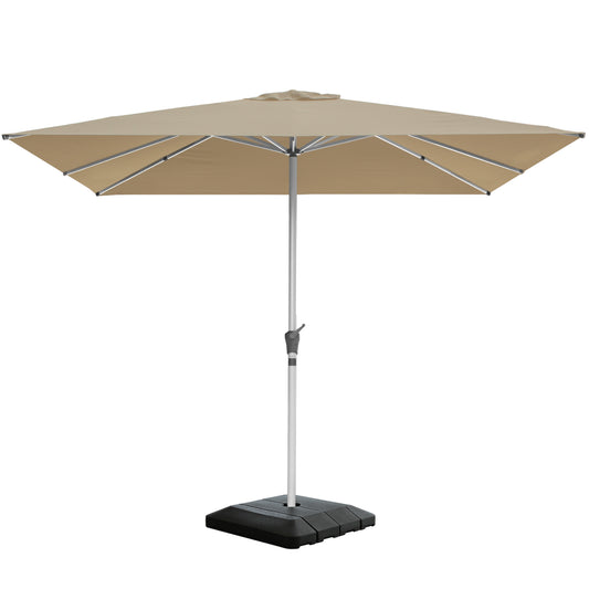 RANSENERS Premium Großer Sonnenschirm 300x300cm mit Schirmständer - Gartenschirm mit Hochwertiger Rahmen und 8 Rippen - mit UV50+ Schutz (Beige)