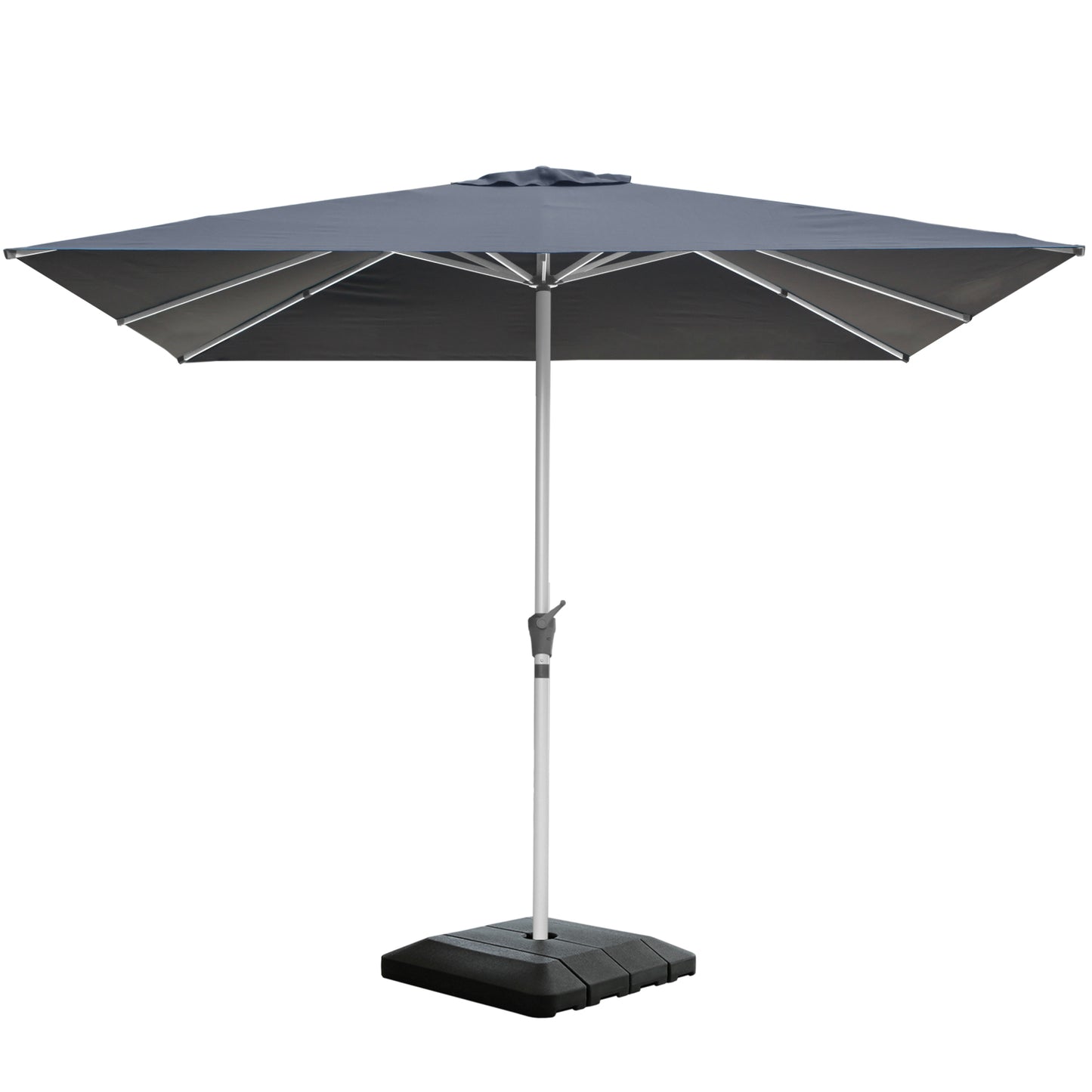 RANSENERS Premium Großer Sonnenschirm 300x300cm mit Schirmständer - Gartenschirm mit Hochwertiger Rahmen und 8 Rippen - mit UV50+ Schutz (Grau)