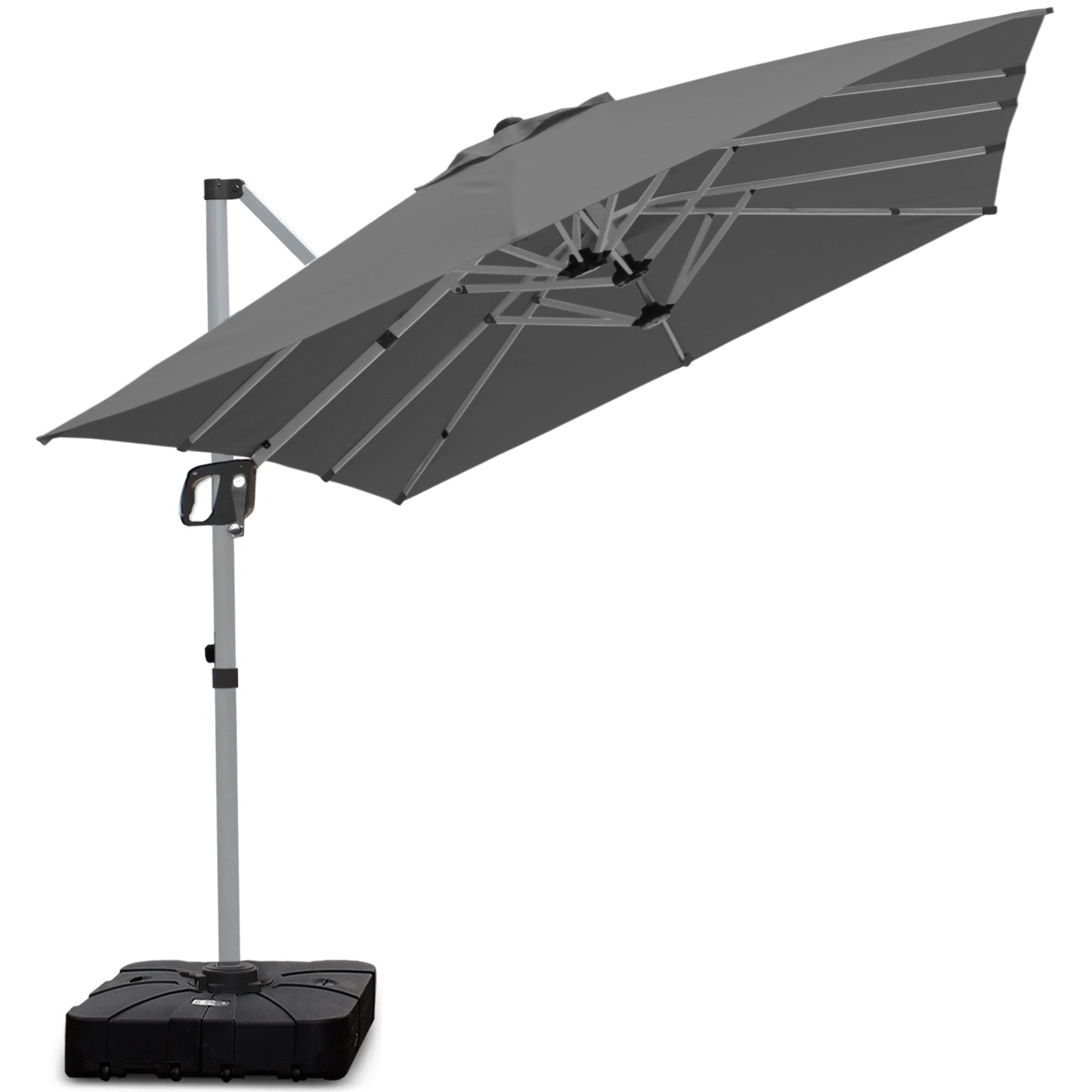 RANSENERS Doppel Ampelschirm mit Schirmständer Rechtecke 400x240cm - Sonnenschirm mit 360° Drehbar - UV50+ Stoff