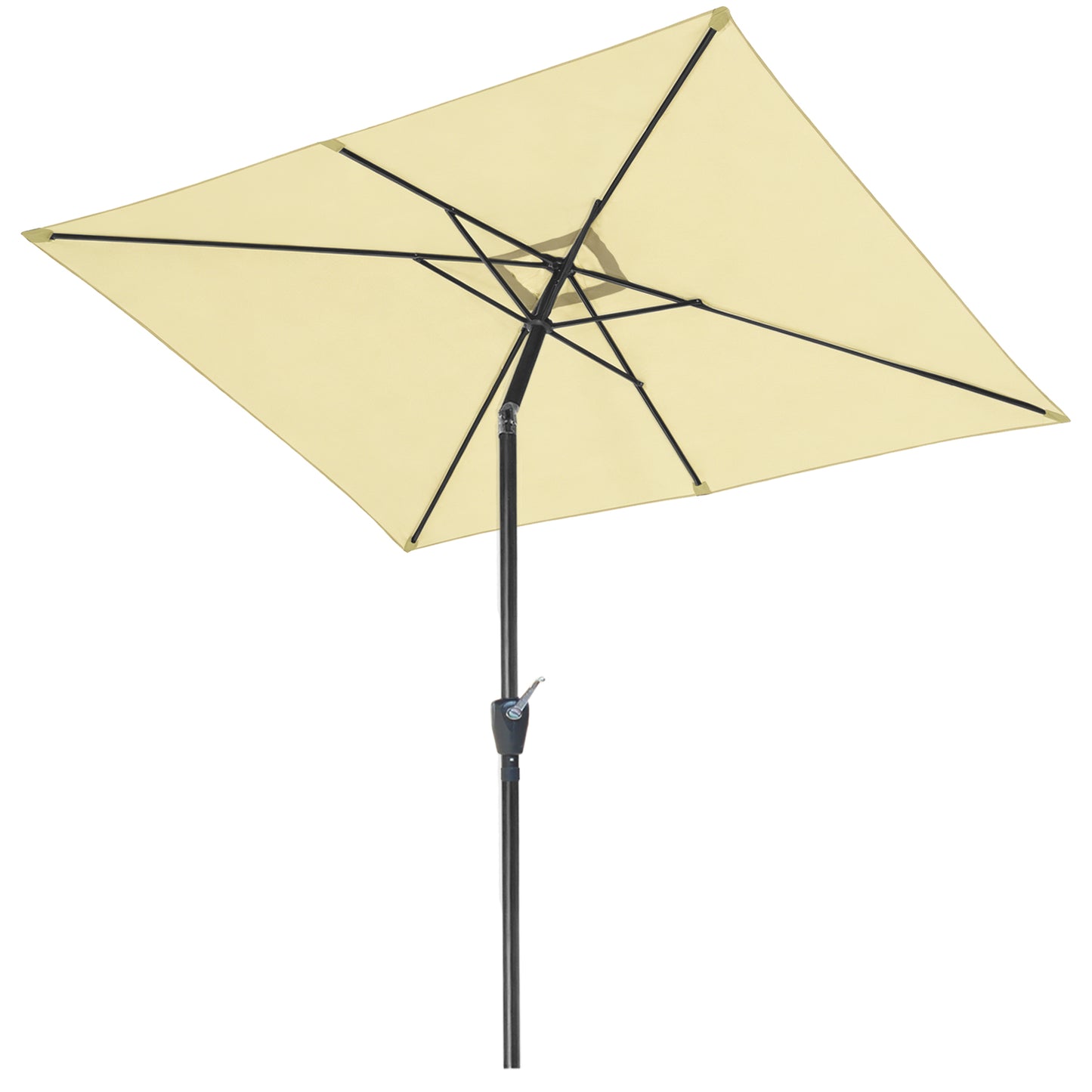 RANSENERS Kippbarer Sonnenschirm, Rechteckig 200 x 300 cm Gartenschirm, UV-Schutz UPF50+ (Creme)