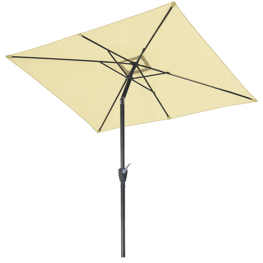 RANSENERS Kippbarer Sonnenschirm, Rechteckig 200 x 300 cm Gartenschirm, UV-Schutz UPF50+ (Creme)