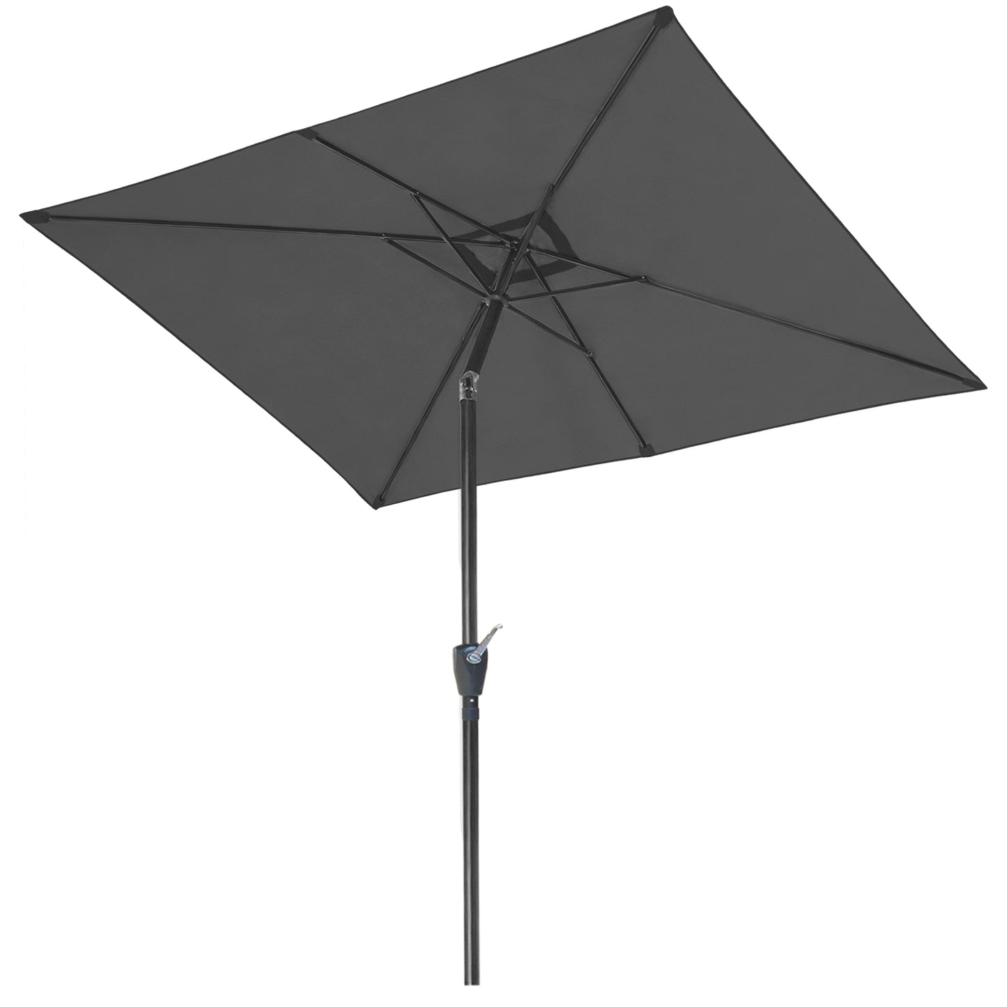RANSENERS Kippbarer Sonnenschirm, Rechteckig 200 x 300 cm Gartenschirm, UV-Schutz UPF50+ (Grau)