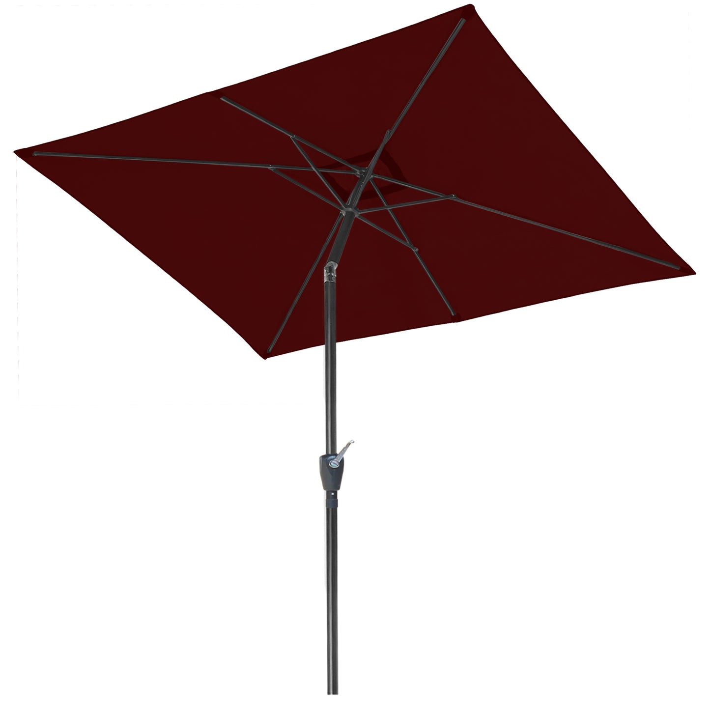 RANSENERS Kippbarer Sonnenschirm, Rechteckig 200 x 300 cm Gartenschirm, UV-Schutz UPF50+ (Rotwein)