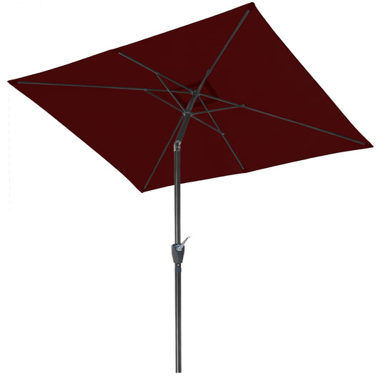 RANSENERS Kippbarer Sonnenschirm, Rechteckig 200 x 300 cm Gartenschirm, UV-Schutz UPF50+ (Rotwein)