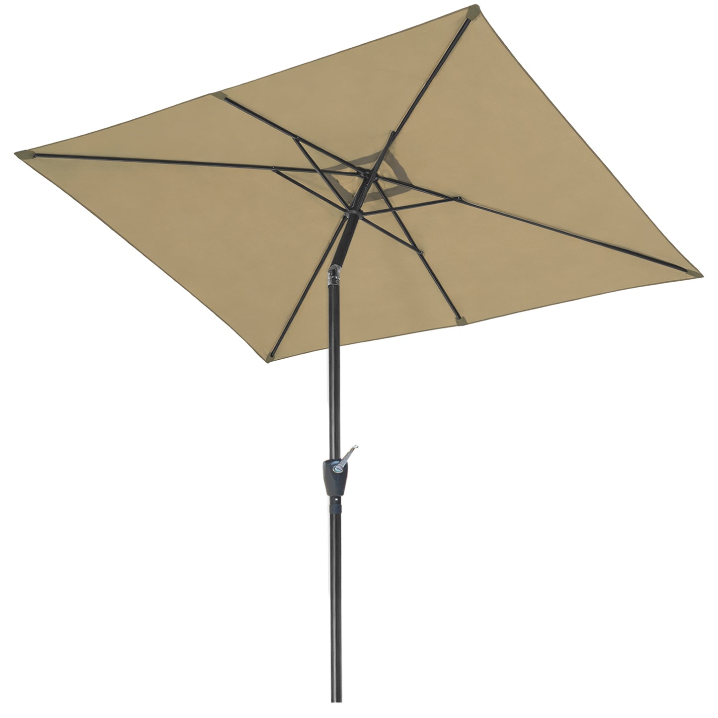 RANSENERS Kippbarer Sonnenschirm, Rechteckig 200 x 300 cm Gartenschirm, UV-Schutz UPF50+ (Beige)