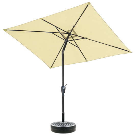 RANSENERS Kippbarer Sonnenschirm Rechteckig 200 x 300 cm mit Schirmständer, Schutzhülle Inklusive, 200g/㎡ Gewebe mit UV50+ für Garten, Terrasse, Kaffeehaus im Freien