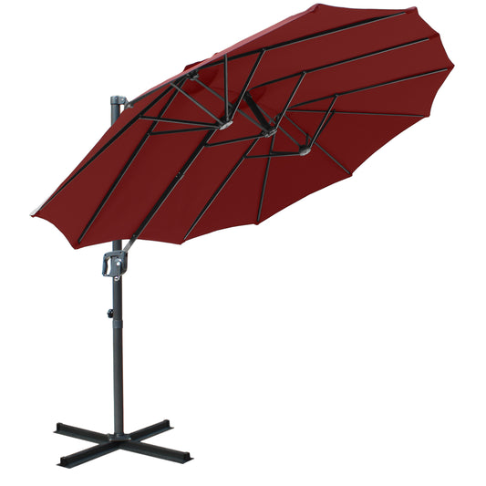 RANSENERS Ampelschirm Doppelsonnenschirm Elliptisch 430x270cm und 400x240cm - Sonnenschirm mit 360° Drehbar - UV50+ Stoff Schützen Sie sich vor Sonnenstrahlen im Garten