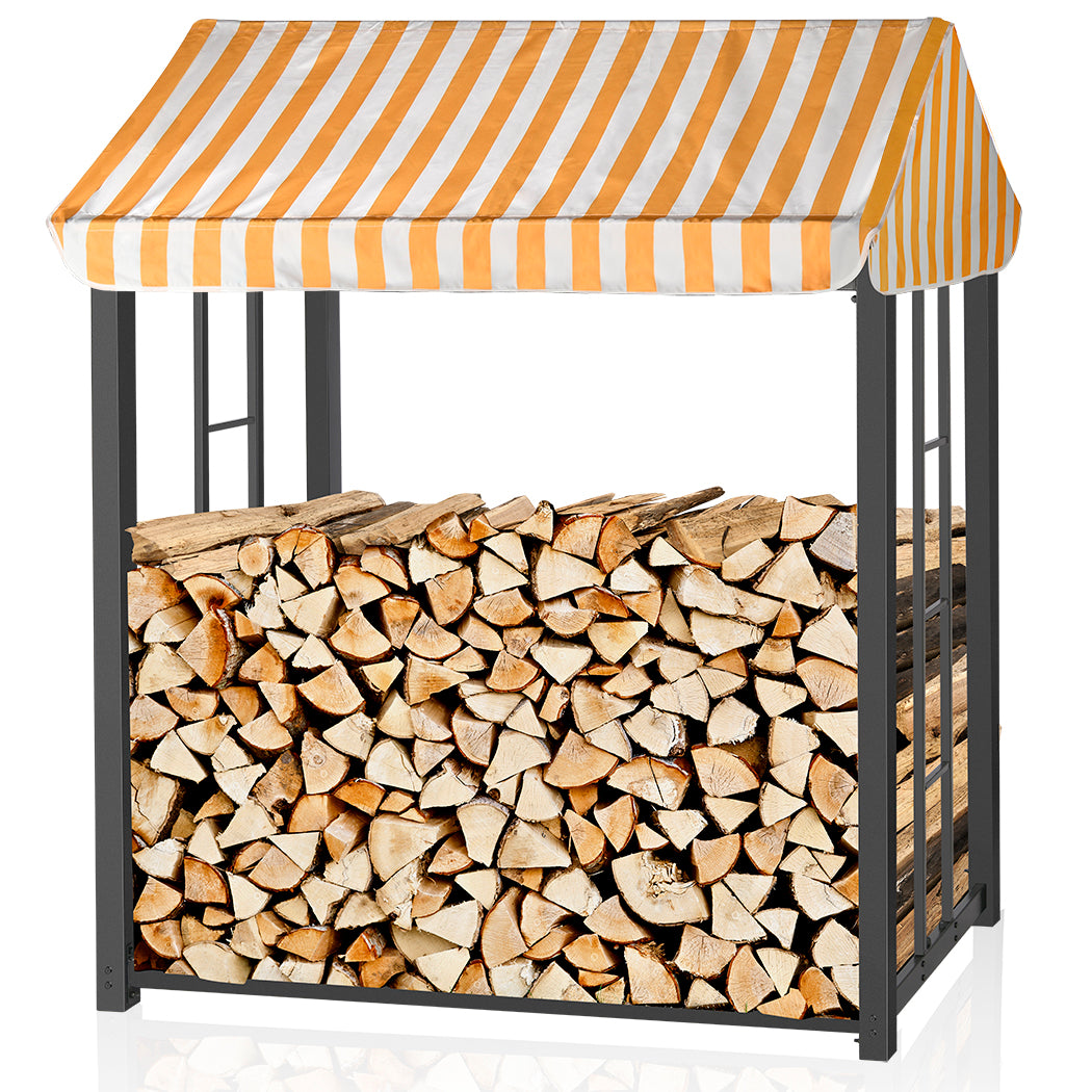 RANSENERS Brennholzregal 145x70x180cm - Hochwertiges Kaminholzregal Stapelhilfe Aussen
