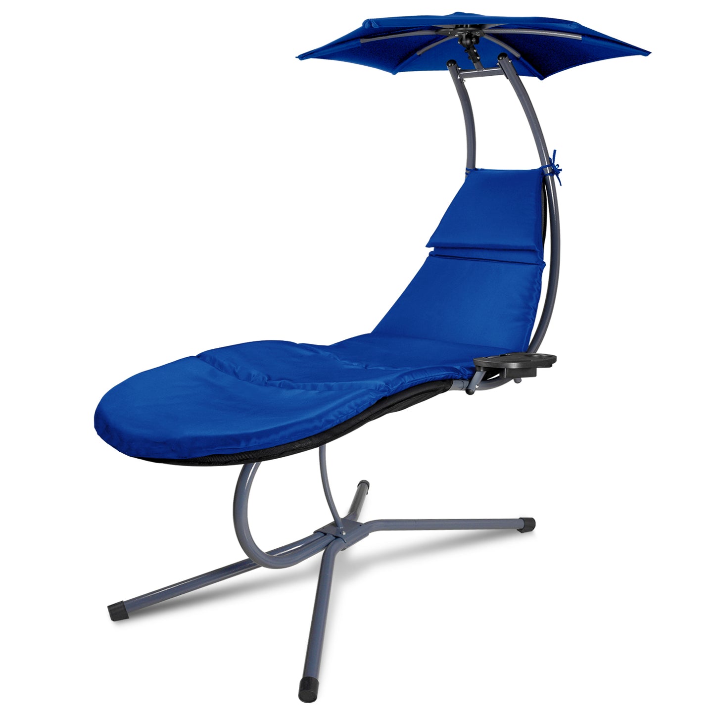 RANSENERS Schwebeliege mit Verstellbarem Sonnendach, Bequeme Schaukelliege pure Entspannung im Garten (Blau)