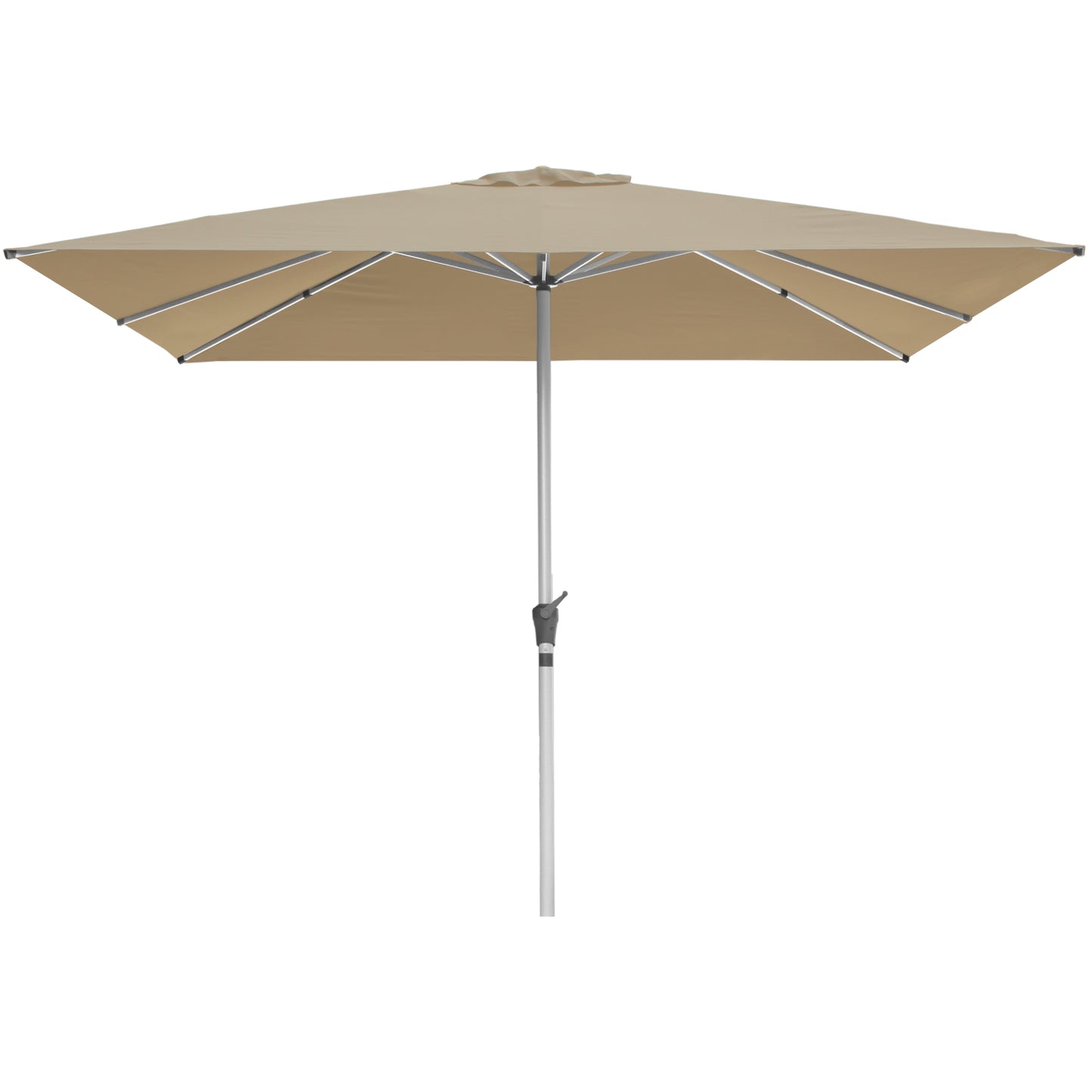 RANSENERS Kippbarer Sonnenschirm mit Kreuzfuß, Quadratisch 250 x 250 cm, Gartenschirm mit 8 Rippe, UV-Schutz UPF50+ (Beige)