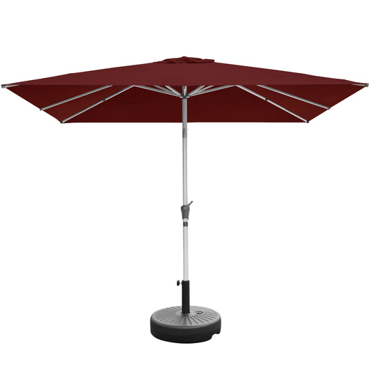 RANSENERS Kippbarer Sonnenschirm mit Schirmständer, Quadratisch 250 x 250 cm, Gartenschirm mit 8 Rippe, UV-Schutz UPF50+ (Rotwein)