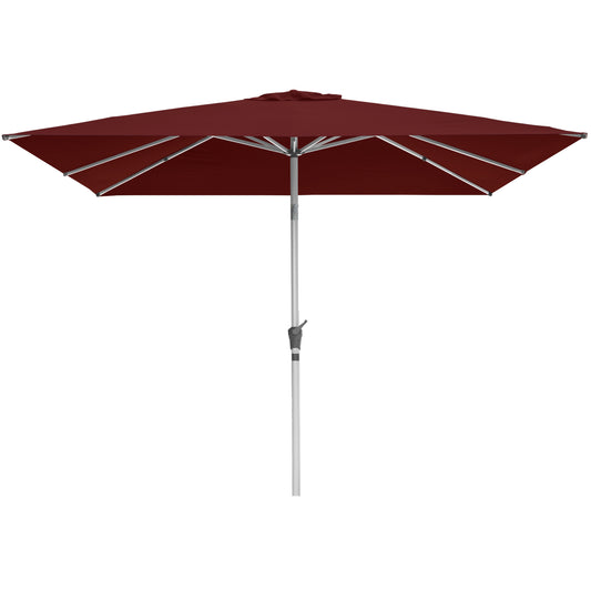 RANSENERS Kippbarer Sonnenschirm mit Kreuzfuß, Quadratisch 250 x 250 cm, Gartenschirm mit 8 Rippe, UV-Schutz UPF50+ (Rotwein)