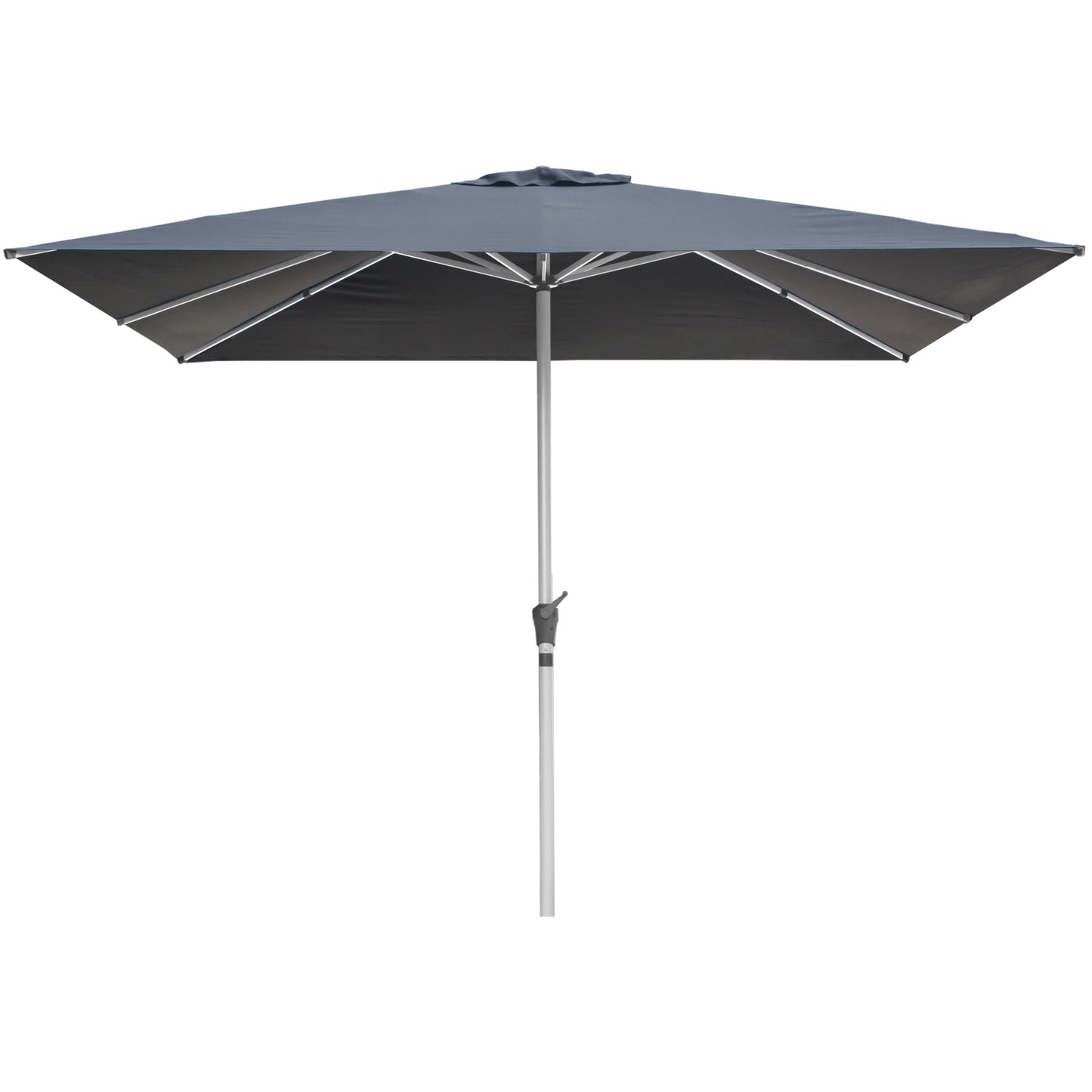 RANSENERS Kippbarer Sonnenschirm mit Kreuzfuß, Quadratisch 250 x 250 cm, Gartenschirm mit 8 Rippe, UV-Schutz UPF50+ (Grau)