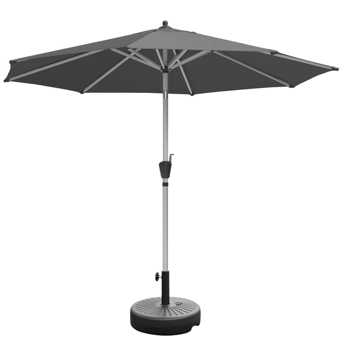 RANSENERS Ø 300cm Premium Sonnenschirm mit Schirmständer - Kippbarer Gartenschirm mit Vollaluminiumrahmen und 8 Rippen - mit UV50+ Schutz
