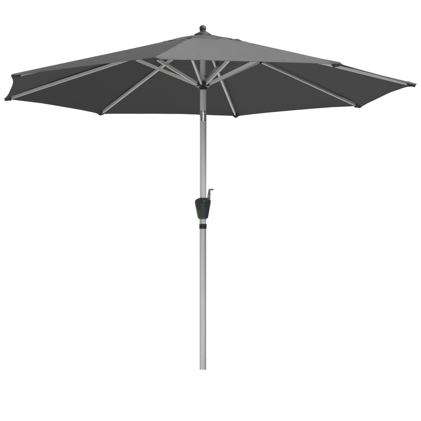 RANSENERS Ø 300cm Premium Sonnenschirm - Kippbarer Gartenschirm mit Vollaluminiumrahmen und 8 Rippen - mit UV50+ Schutz (Grau)