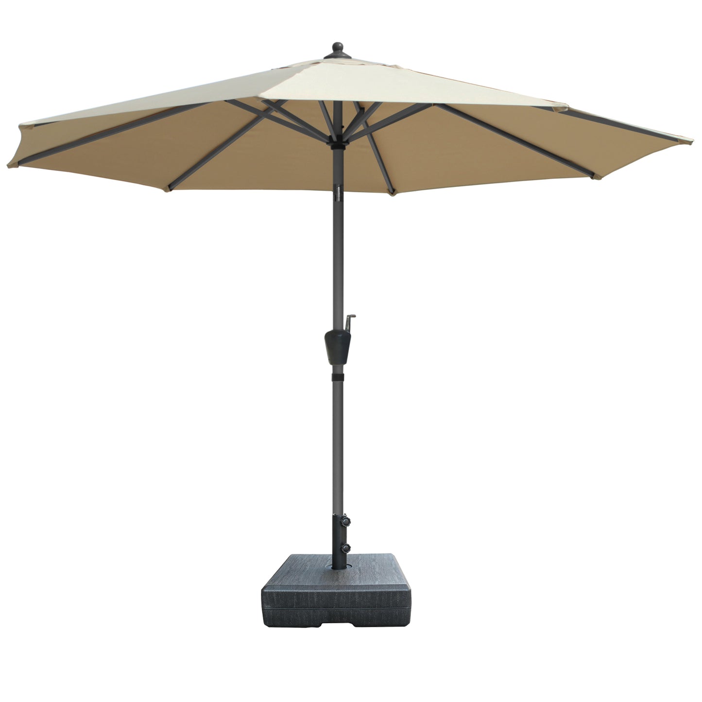 RANSENERS Kippbarer Sonnenschirm 300 cm mit Schirmständer, Schutzhülle Inklusive, Verstärkter Rahmen, 200g/m² Verdickter Gewebe mit UV50+ für Garten, Terrasse, Kaffeehaus im Freien