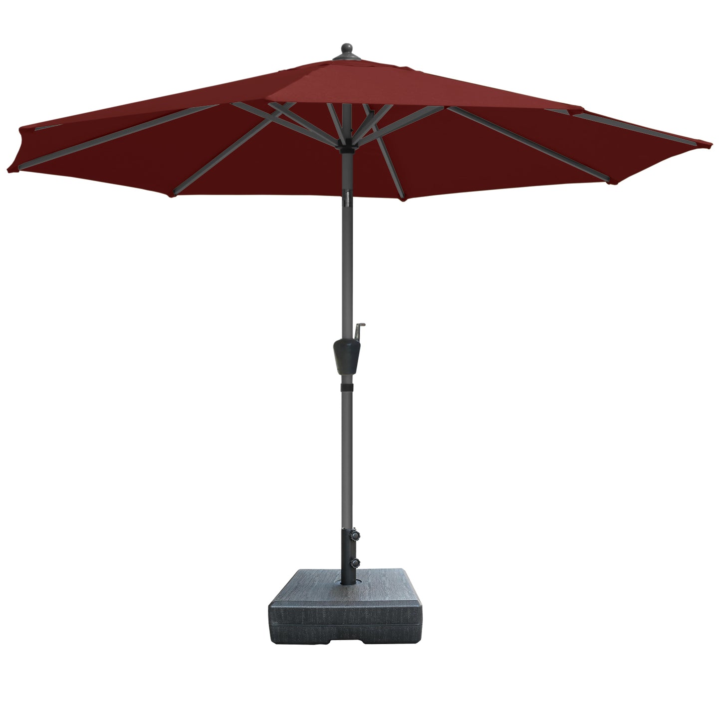 RANSENERS Kippbarer Sonnenschirm 300 cm mit Schirmständer, Schutzhülle Inklusive, 200g/m² Verdickter Gewebe mit UV50+ für Garten, Terrasse, Kaffeehaus im Freien