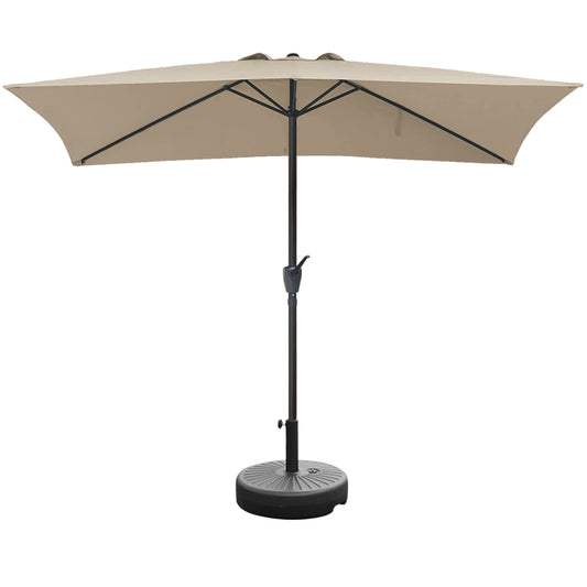 RANSENERS Sonnenschirm mit Schirmständer 200 * 300cm Rechteckig Kippbar Gartenschirm - Stilvoller Marketschirm mit Sonnenschutz UV50+ und Einfacher Handhabung