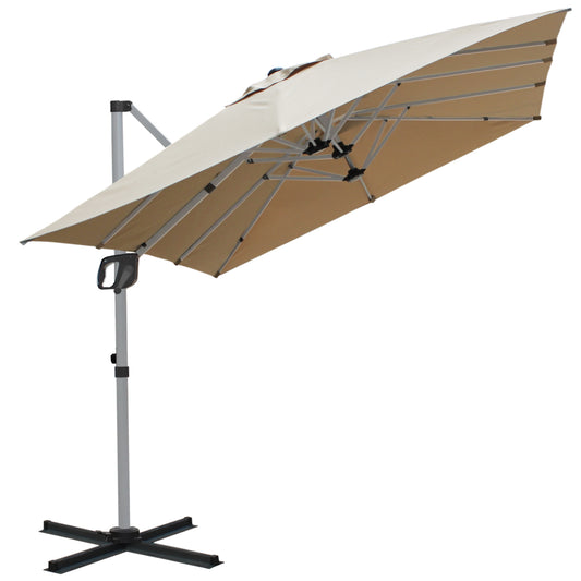 RANSENERS Doppel Ampelschirm mit Kreuzfuß Rechteckig 400x240cm - Sonnenschirm mit 360° Drehbar - UV50+ Stoff