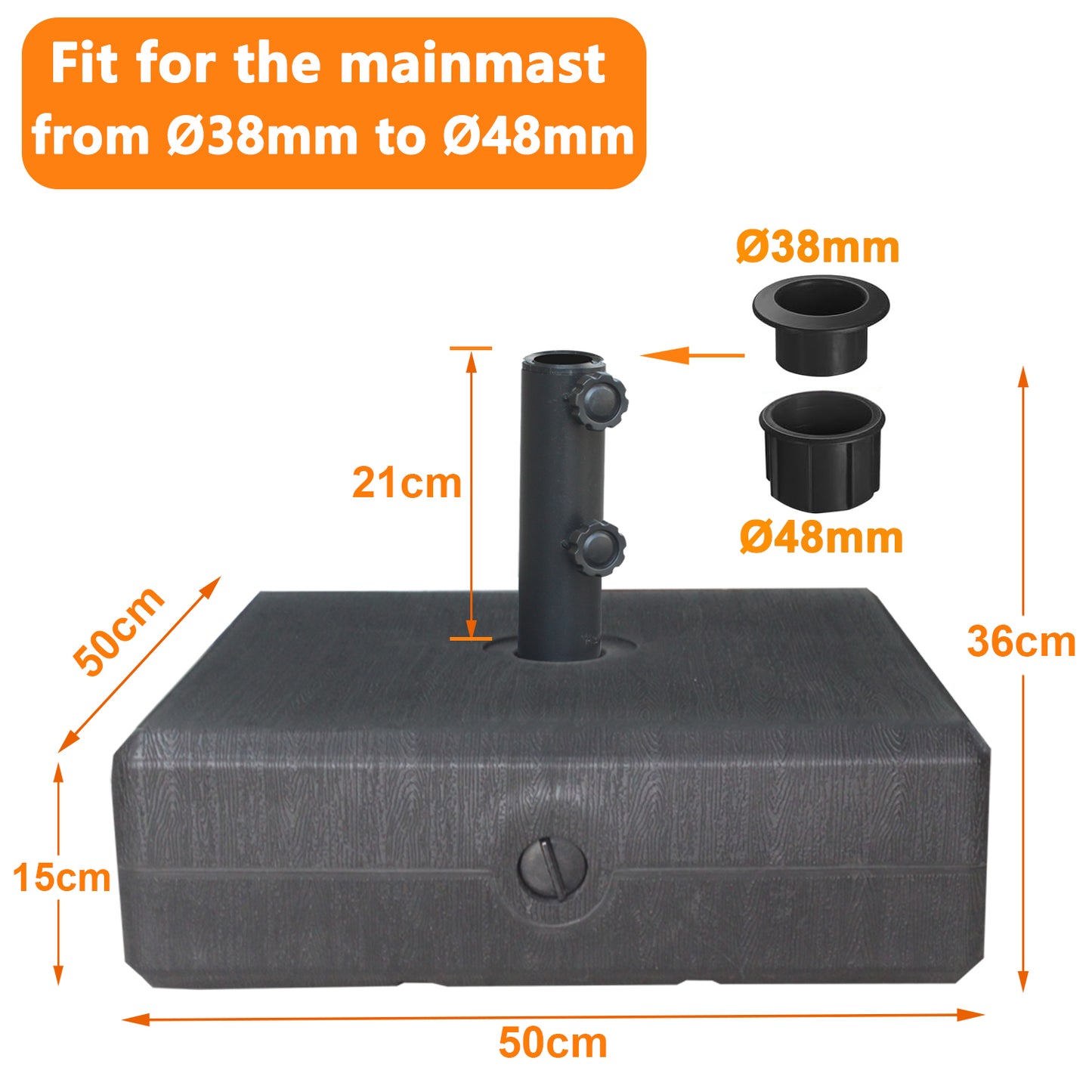 RANSENERS 40-60kg Schirmständer Passend für Mittel und Große Sonnenschirm