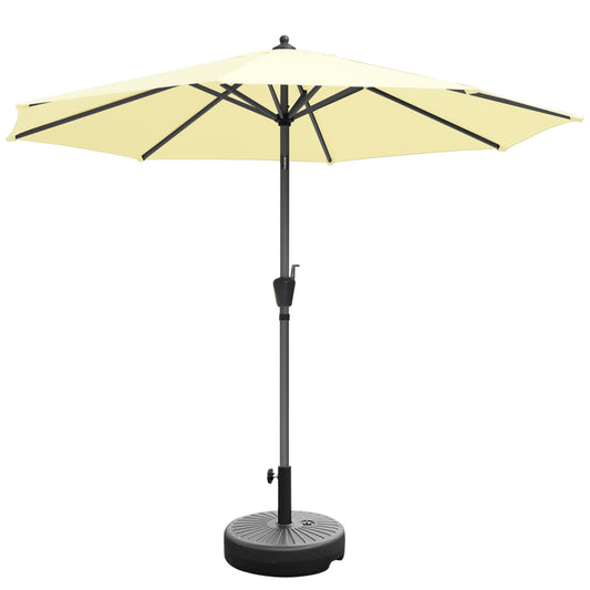 RANSENERS Sonnenschirm Ø 300cm mit Schirmständer, Kippbarer Gartenschirm mit UV-Schutz UPF50+ (Creme)