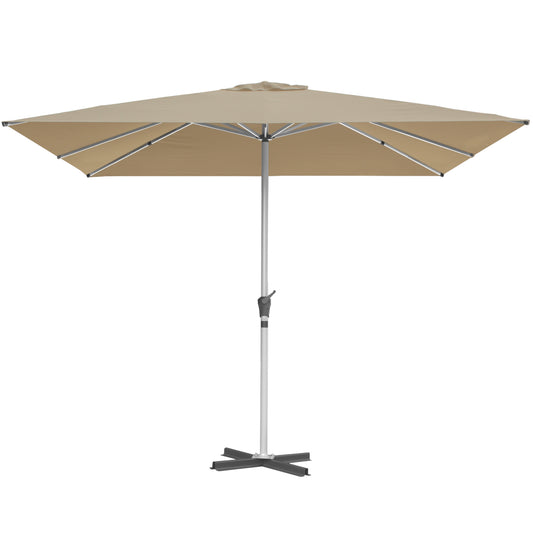 RANSENERS Premium Sonnenschirm mit Kreuzfuß, Quadratisch 300 x 300 cm Gartenschirm, UV-Schutz UPF50+ (Beige)