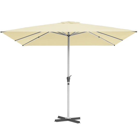 RANSENERS Premium Sonnenschirm mit Kreuzfuß, Quadratisch 300 x 300 cm Gartenschirm, UV-Schutz UPF50+ (Creme)