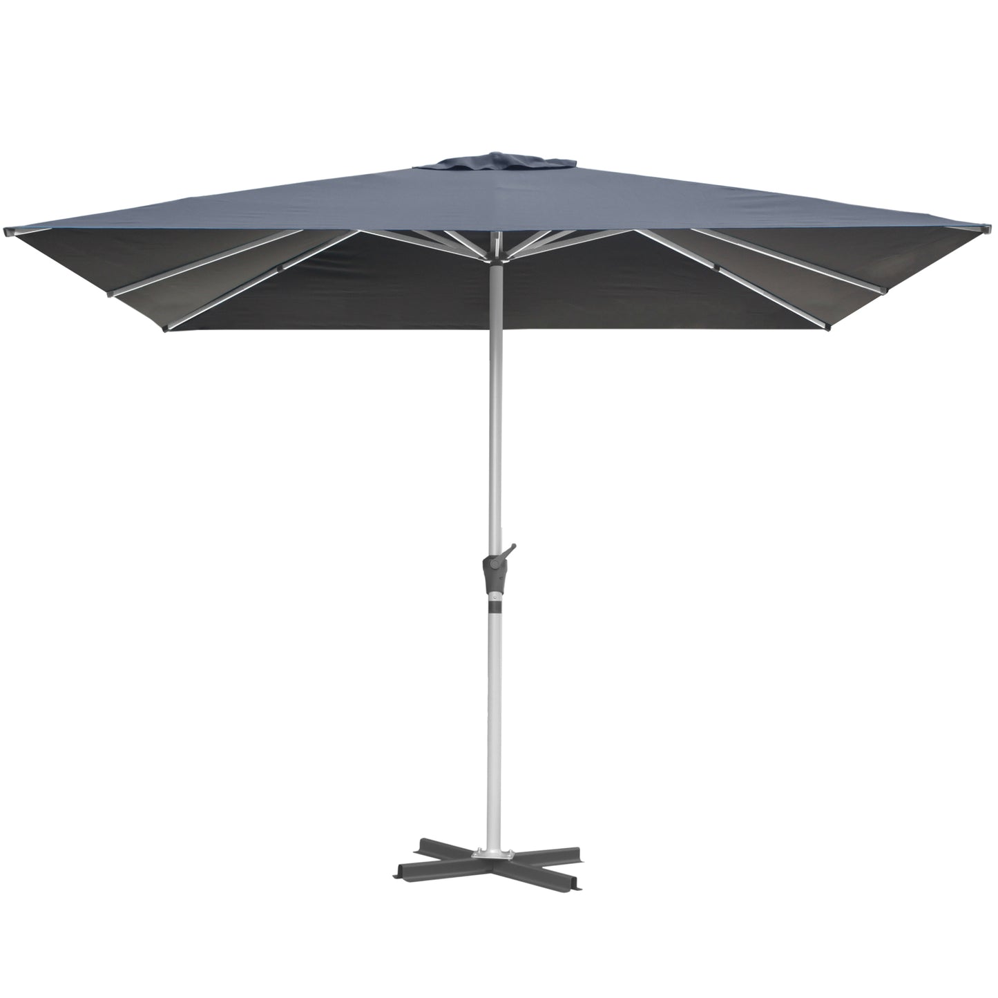 RANSENERS Premium Sonnenschirm mit Kreuzfuß, Quadratisch 300 x 300 cm Gartenschirm, UV-Schutz UPF50+ (Grau)
