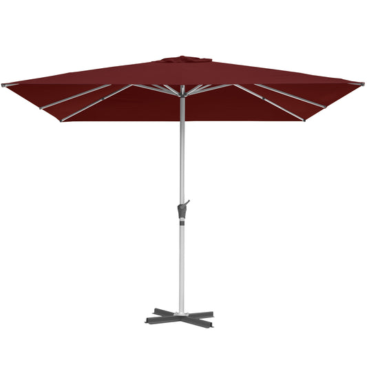RANSENERS Premium Sonnenschirm mit Kreuzfuß, Quadratisch 300 x 300 cm Gartenschirm, UV-Schutz UPF50+ (Rotwein)