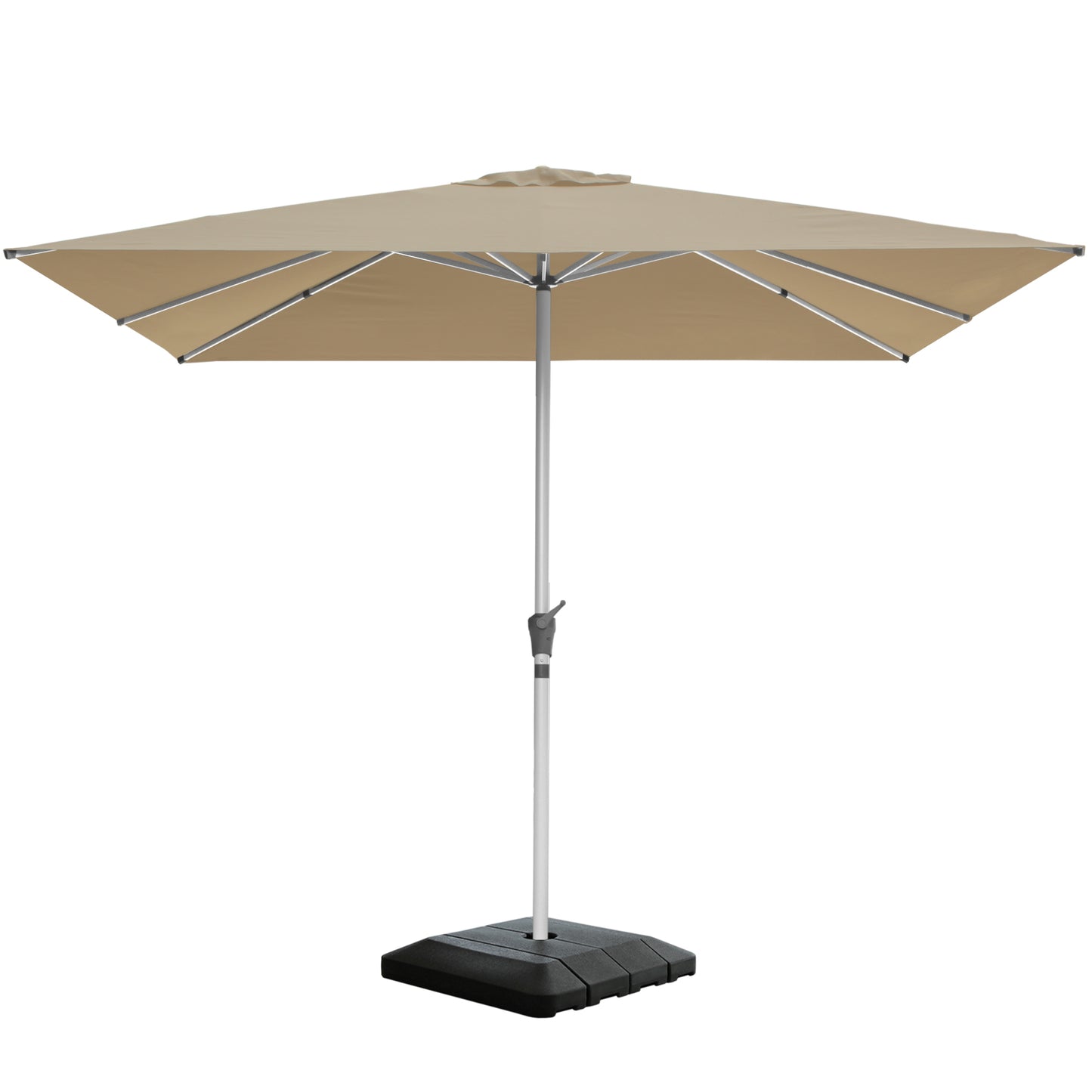 RANSENERS Premium Großer Sonnenschirm 300x300cm mit Schirmständer - Gartenschirm mit Hochwertiger Rahmen und 8 Rippen - mit UV50+ Schutz (Beige)