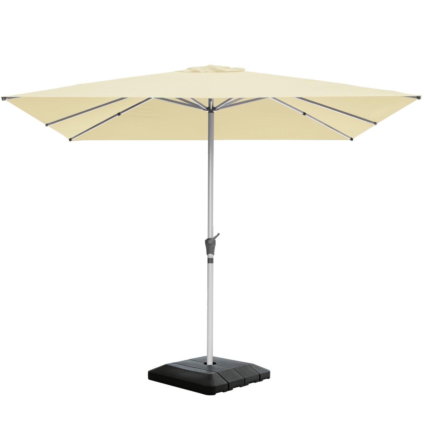 RANSENERS Premium Sonnenschirm mit Schirmständer, Quadratisch 300 x 300 cm Gartenschirm, UV-Schutz UPF50+ (Creme)
