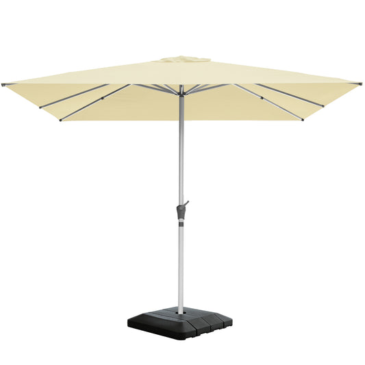 RANSENERS Premium Sonnenschirm mit Schirmständer, Quadratisch 300 x 300 cm Gartenschirm, UV-Schutz UPF50+ (Creme)