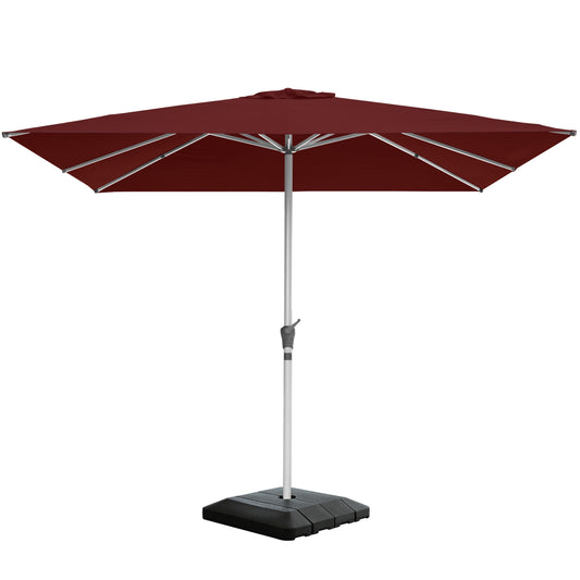 RANSENERS Premium Sonnenschirm mit Schirmständer, Quadratisch 300 x 300 cm Gartenschirm, UV-Schutz UPF50+ (Rotwein)